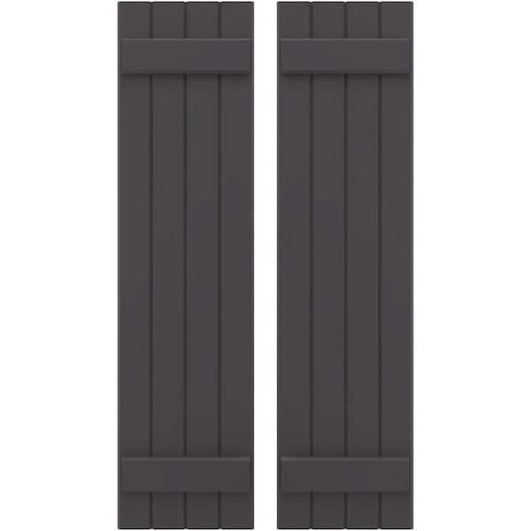 Ekena Millwork Americraft 4-Board, 2 Batten Exterior Real Wood Joined Board-n-Batten Shutters, ARW101BB414X77SMH, PR ARW101BB414X77SMH - main
